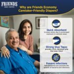 Friends Economy Adult Diaper XL Size Tape | 30 Count (Extra Large) | Waist 35.43 – 65.35 inch | Unisex | Leakproof | Long Protection hours |Wetness Indicator | Odour Lock & Anti-Bacterial Absorbent Core - Image 2