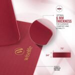 WiseLife Printed Yoga Mat (Indias no 1 Yoga Brand) Strap For Men, Women, Kids | Anti-Slip Extra thick, long & Wide Exercise Sports Mat for Workout, Fitness, Yoga, Gym, Home & Pilates 6MM (Maroon Surya Namaskar) - Image 5