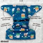 Advanso Leakage Proof cloth diaper for babies 0 to 3 years High Absorbent 1 Reusable diaper cover 1 Insert pad combo Pack 5-18Kg Adjustable free size Washable Pocket cloth diapers for babies P25 - Image 5