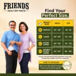 Friends Classic Adult Diaper M Size Pants | 30 Count (Medium) | Waist 25 – 48 inch | Aloe Vera | Unisex | Leakproof | Quick & Even Absorption | Long Protection hours | Brief-Like Fit | Odour Lock | Elastic Waist & Anti-Bacterial Absorbent Core - Image 8