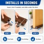 Eightiz (Pack of 5, 39 Inches) Door Guard – Bottom Seal Strip Gap Filler for Doors | Soundproof, Noise Reduction, Energy Saving, Dust & Insect, Rat Protector, Door Strip for Home,Office,Outdoor - Image 8
