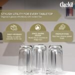 Clazkit Stainless Steel Glass Holder for 6 Glasses, Glass Stand Steel for Dining Table/Kitchen, Tumbler Holder, Pull-Out Countertop Shelves Heavy Duty - SILVER - Image 3