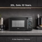 Midea 20L Solo Microwave Oven | 5 Power Levels + Defrost | 10-Year Magnetron Warranty | Mechanical Knob Control | Easy-Clean Powder-Coated Cavity | Energy Efficient | Oven for Reheating & Cooking - Image 4
