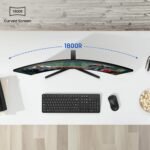 Samsung 24" Curved Monitor|1800R Curved Screen|100Hz|4ms|SRGB 95%|Ports-HDMI,D-Sub,Headphone|Game Mode|EyeSaver Mode|16.7M Color Support|Flicker Free|Off Timer Plus|LS24D368GAWXXL|Black - Image 2
