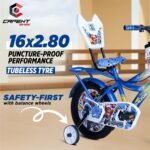 CAPENT Maltus 16T Cycle for Kids Boys/Girls with Balance Wheel & Back Carrier | Rigid Fork | Frame 11 Inch | Ideal for 5 to 7 Years Kids Road BMX Bike - Image 3