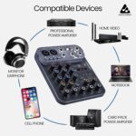Audio Array Audio Mixer 4 Channel Hybrid | 4 Analog Ch, 1in/2out USB Interface | 2XLR In, 2 TRS In | +48V | Hi-Z, 2 Band EQ, Phone Out, TRS Out, USB-C Power | AI-13 - Image 6