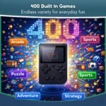 TOYTONIC Rechargeable Pocket Video Game Console for Kids 400-in-1 Retro Handheld Gaming Device with Built-in Classic Games, TV Output Support(Color Assorted) - Image 4