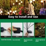 Plastic Firefly Outdoor Solar Decoration Waterproof LED Light For Garden Balcony (Pack Of 1), 4.8 X 4.8 X36.3 cm,Gold - Image 7