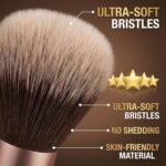 17Pc Makeup Kit Set – Premium 13-Piece Makeup Brush Set with 3 Makeup Sponges & 1 Color-Removal Sponge – Soft Synthetic Bristles, Rose Gold & Cream Design with Velvet Travel Pouch – Complete Professional Beauty Tools (Coffee Edition) (Clean sponge and makeup puffs , color may vary or multicolour) - Image 3