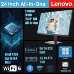 Lenovo 23.8" FHD All-in-One Desktop Computer for Home & Business, Intel N100 (up to 3.4 GHz), 8GB RAM, 512GB SSD, Intel UHD Graphics, RJ45, Bluetooth, HDMI, Wi-Fi, Keyboard & Mouse, Windows 11 Pro - Image 2