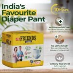 Friends Classic Adult Diaper L Size Pants | 10 Count (Large) | Waist 30 - 56 inch | Aloe Vera | Unisex | Quick & Even Absorption | Long Protection hours | Brief-Like Fit | Odour Lock | Leakproof | Elastic Waist & Anti-Bacterial Absorbent Core - Image 3