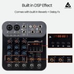 Audio Array Audio Mixer 4 Channel Hybrid | 4 Analog Ch, 1in/2out USB Interface | 2XLR In, 2 TRS In | +48V | Hi-Z, 2 Band EQ, Phone Out, TRS Out, USB-C Power | AI-13 - Image 4