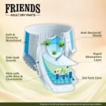 Friends Classic Adult Diaper M Size Pants | 30 Count (Medium) | Waist 25 – 48 inch | Aloe Vera | Unisex | Leakproof | Quick & Even Absorption | Long Protection hours | Brief-Like Fit | Odour Lock | Elastic Waist & Anti-Bacterial Absorbent Core - Image 5