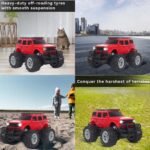 popsugar Off Roader Rechargeable Remote Control Car | RC Car Monster Truck | 4 Headlight Modes | Lithium Battery | C-Type Charging | 2.4GHz Remote Controller | Made in India, Red - Image 5
