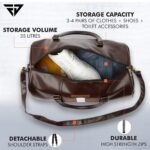 Fur Jaden Weekender Travel Duffle Bag with Separate Shoe/Laundry Compartment for Men & Women Made of Vegan Leather - Image 3