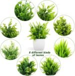 Dekorly Artificial Potted Plants, Artificial Plastic Eucalyptus Plants Small Indoor Potted Houseplants, Small Faux Plants for Home Decor Bathroom Office Farmhouse (Set 0F 8) - Image 2