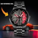 GOLDENIZE FASHION Branded Men's Sport Quartz Watch Car Wheel Multicolour Dial Wheel Dial 360 Rotating Casual Fashion Stainless Steel Alloy Mens &Boy's Luxury Metal Gift Creative Watch - Image 5