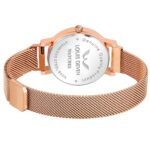 LOUIS DEVIN Rose Gold Plated Mesh Chain Analog Wrist Watch for Women (Black/Blue/Rose Gold Dial) | RG162 - Image 3