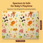 LuvLap Jungle Time Double Sided Water Proof Baby Floor Mat, Multicolor, Reversible Floor mats for Kids, Baby mats for Floor, Crawling Baby, Extra Large Size, 6'5" x 4'10" (195.5cmx147cm), 0.8cm Thick - Image 2