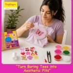 Craftinger Beads Embroidery Kit for Beginners & Kids | 8 Inch Embroidery Hoop (20 cm), 6 Color Beads (2mm), Needles Set, Thread, Glue Stick, Water Soluble Cutout Designs | DIY Art & Craft Kit - Image 4