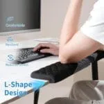 MEKASS L-Shaped Desk Elbow Pad for Desk, Memory Foam Elbow Support Padding with Non-Slip, Ergonomic Desk Edge Cushion, Wrist Comfort Support for Office Home 2 Pcs (Diamond Black) - Image 4
