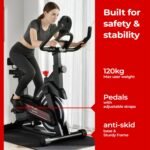 Lifelong Fit Pro Spin Fitness Bike for Home | Exercise Bike for Cardio Workout with 7 KG Flywheel, Adjustable Resistance & LED Display | Cushioned Adjustable Seat | Non-Slip Pedals | Max User Weight 120 KG - Image 6
