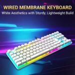 Ant Esports MK700 V2 Membrane TKL Wired Gaming Keyboard, 87 UV Coated Mechanical feel Keys Cool RGB Backlight Waterproof Keyboard for PC Laptop Mobile Tablets Gaming, Design and Work Mercury White - Image 5