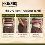Friends Classic Adult Diaper M Size Pants | 30 Count (Medium) | Waist 25 – 48 inch | Aloe Vera | Unisex | Leakproof | Quick & Even Absorption | Long Protection hours | Brief-Like Fit | Odour Lock | Elastic Waist & Anti-Bacterial Absorbent Core - Image 6