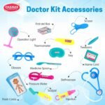 Chanak Doctor Playset for Kids, Pretend Play Doctor Set with Foldable Suitcase and 17 Flashcards for Kid, Doctor Kit Toyset for Kids Above 3 Years, BIS Approved. - Image 2