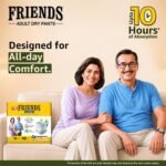 Friends Classic Adult Diaper M Size Pants | 30 Count (Medium) | Waist 25 – 48 inch | Aloe Vera | Unisex | Leakproof | Quick & Even Absorption | Long Protection hours | Brief-Like Fit | Odour Lock | Elastic Waist & Anti-Bacterial Absorbent Core - Image 2