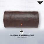 Fur Jaden Tan Leatherette Gym Bag for Men Women Boys Girls Travel Duffle Weekender Bag 23L - Image 7