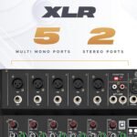 DIGIMORE 7 Channel Audio Mixer with USB & BT Playback | 48V Phantom Power | Stereo XLR Outs | Delay & Reverb Effects | Ideal for Stage, Live Gigs, and Karaoke (D-255 PRO) - Image 3