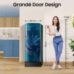 Samsung 183 L, 4 Star, Digital Inverter, Direct-Cool Single Door Refrigerator (RR20H28249U/NL, Paradise Bloom Blue, Base Stand Drawer, Single Touch Defrost, 2026 Model) - Image 2