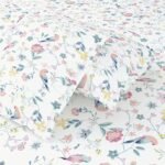 Haus & Kinder Bedsheet for Double Bed King Size, 108X108 Inches King Size Bed Sheet Cotton 186 TC Bedsheets with 2 Pillow Covers- Exotic Wings, White - Image 2