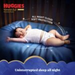 Huggies Natural Soft Overnite Diaper Pants| Premium Pant Style Baby Diapers Medium Size (M Size | 7-12 Kgs), 42 count| Keeps baby dry all night with cloud softness all over - Image 2