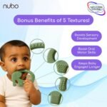 Nubo Silicone Baby Teether Ring Set, BIS Certified, Multi-Texture Comfort, Food-Grade Silicone, Sage Green & Aqua Blue, Pack of 2 - Image 5