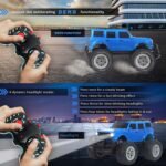 popsugar Off Roader Rechargeable Remote Control Car | RC Car Monster Truck | 4 Headlight Modes | Lithium Battery | C-Type Charging | 2.4GHz Remote Controller | Made in India, Blue - Image 3