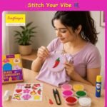Craftinger Beads Embroidery Kit for Beginners & Kids | 8 Inch Embroidery Hoop (20 cm), 6 Color Beads (2mm), Needles Set, Thread, Glue Stick, Water Soluble Cutout Designs | DIY Art & Craft Kit - Image 5