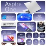 Acer Smartchoice Aspire One, Intel Core Celeron N4500, 8GB LPDDR4 RAM/ 256GB SSD, 14.0"/35.56cm WXGA Display, Intel UHD Graphics, Win 11 Home, Pure Silver, 1.3 Kg, A114-45, Thin and Light Laptop - Image 2