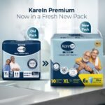 Karein Premium Adult Diaper Pant XL Size, Extra Large, Waist (100-150 cm 40"-59"), 10 Unit, Long Protection Hour, Unisex, Quick & Even Absorption, Leakproof, Odour Control, Wetness Indicator - Image 2