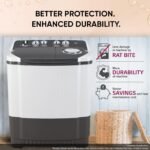 LG 7 Kg 5 Star Wind Jet Dry Semi-Automatic Top Loading Washing Machine (P7020NGAZ, Dark Gray, Rat Away Feature) - Image 6