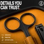 Beauté Secrets Essentials Manicure Set Nail Clippers, Stainless Steel Nail Scissors Grooming Kit, Acne needle, Blackhead Tool Leather Travel Case (Yellow) - Image 3