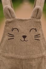 Girl's Cotton Blend Dungaree Set with T-Shirt Relaxed Fit Solid Pattern Full Sleeves Modern Style and Standard Length - Image 2