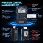 MEDGEARS 8000 TENS/EMS 2 Channel Rechargeable Combo Machine Unit - Massager Stimulator Plus Back Pain Relief And Management- 7 Modes/Backlit LCD/With One Year Warranty, Black - Image 3