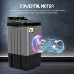 VW 8.5 kg semiautomatic Top Load Washer Only with Powerful Wash, V8 Supreme Wash, Black/Grey - Image 3