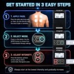 MEDGEARS 8000 TENS/EMS 2 Channel Rechargeable Combo Machine Unit - Massager Stimulator Plus Back Pain Relief And Management- 7 Modes/Backlit LCD/With One Year Warranty, Black - Image 6