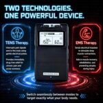 MEDGEARS 8000 TENS/EMS 2 Channel Rechargeable Combo Machine Unit - Massager Stimulator Plus Back Pain Relief And Management- 7 Modes/Backlit LCD/With One Year Warranty, Black - Image 4