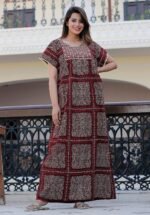 G4Girl Pure Cotton Embroidery Nighty for Women's | Night Gown | Nighty | Nightdress | Maxi | Sleepwear | Jaipuri Nighty | Nighties | Gown - Image 4