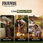 Friends Classic Adult Diaper M Size Pants | 30 Count (Medium) | Waist 25 – 48 inch | Aloe Vera | Unisex | Leakproof | Quick & Even Absorption | Long Protection hours | Brief-Like Fit | Odour Lock | Elastic Waist & Anti-Bacterial Absorbent Core - Image 3