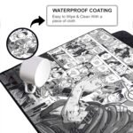 Pirate Anime Gaming Mouse Pad, Large Desk Mat 58.5 x 28 cm, Extended Washable Mousepad, Desk Pad, 2mm Thick Non-Slip Rubber Base, Stitched Edges, Smooth Surface (Black/White) - Image 5